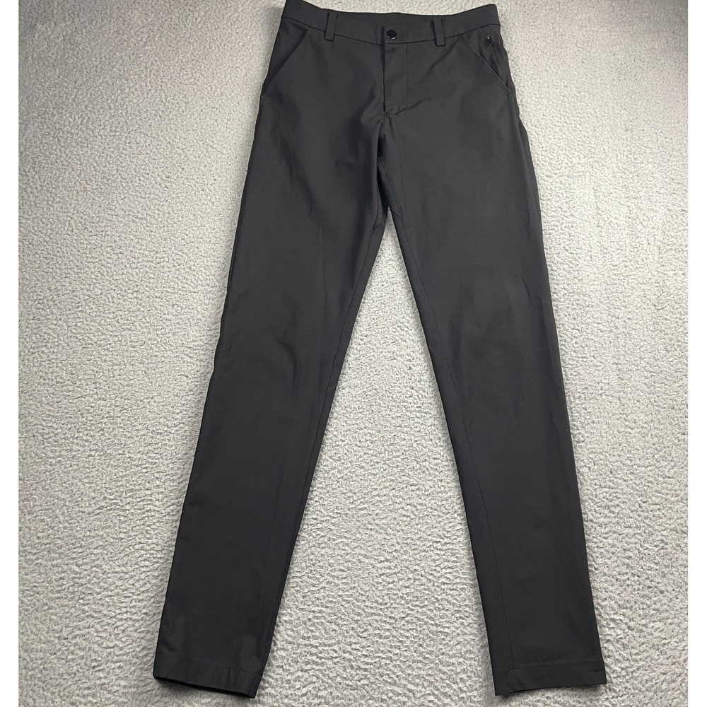 Lululemon Commission Pants Mens 28x33 Black Stretch Warpstreme Slim-Fit Chino